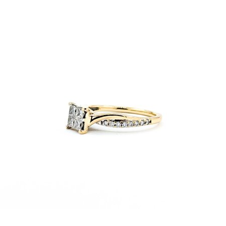 Ring Illusion Set .50ctw Princess Diamond 14kr 5mm Sz5 2.59g 225010039