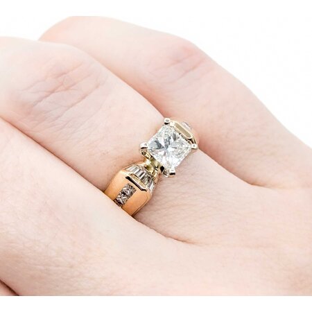 Ring Engagement .75ct Princess Diamond .50ctw Diamonds 14ky sz5 225010305