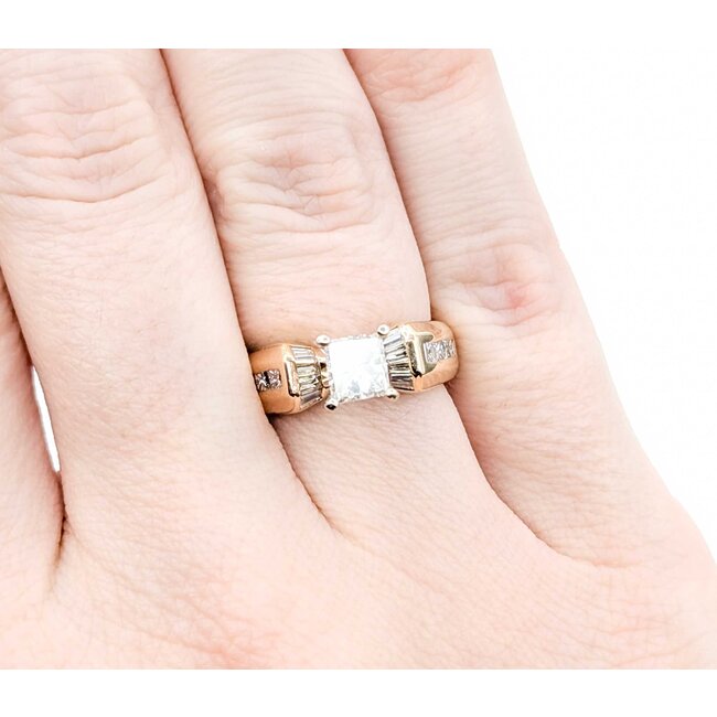 Ring Engagement .75ct Princess Diamond .50ctw Diamonds 14ky sz5 225010305