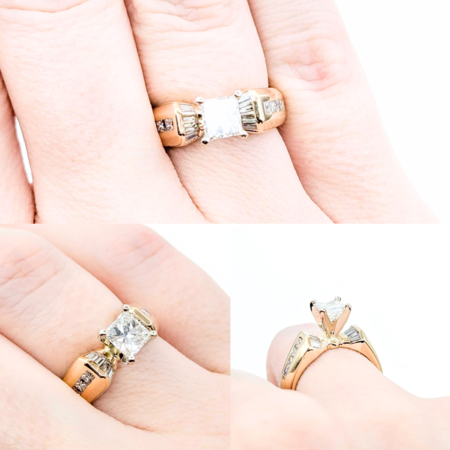 Ring Engagement .75ct Princess Diamond .50ctw Diamonds 14ky sz5 225010305