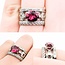 Ring Pave Cable & Channel Set 2.34ctw Round & Baguette Diamonds 2.01ct Rubellite Tourmaline 900pt 13mm Sz6.5 15.46g 225010099