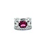 Ring Pave Cable & Channel Set 2.34ctw Round & Baguette Diamonds 2.01ct Rubellite Tourmaline 900pt 13mm Sz6.5 15.46g 225010099