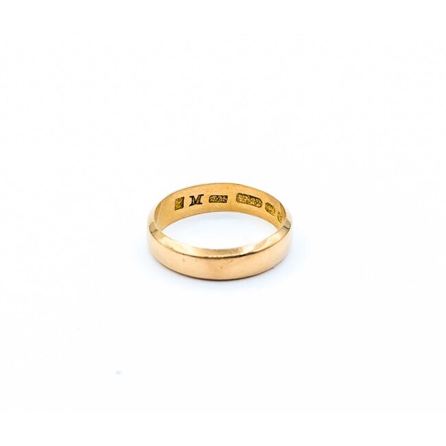 Ring Band 4.5mm English Birmingham 1898 22ky Sz6 3.9g 225010112