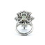 Ring Cocktail 3.82ctw Round, Marquise, Baguette Diamonds GIA 6.13ct Forest Green Demantoid Garnet 18kw 1.25x1" Sz6.5 11.58g 225010056