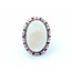 Ring Cocktail .42ctw Round Diamonds 13ct Cabochon Opal .40ctw Rubies 14kw 1.25x.9" Sz7 14.04g 225010052
