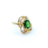  Ring Nest Knot .12ctw Round Diamonds 3.02ct Tsavorite Garnet 14ky Sz7 5.43g 225010107