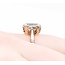 Ring Mid-Century Heart Filigree 12.2x10mm Aquamarine 9ky Sz6 3.92g 125020007