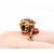 Ring Leopard Red Enamel & Emerald Eyes 18ky 15x18mm Sz8 19.1g 225010109