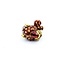 Ring Leopard Red Enamel & Emerald Eyes 18ky 15x18mm Sz8 19.1g 225010109