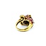 Ring Leopard Red Enamel & Emerald Eyes 18ky 15x18mm Sz8 19.1g 225010109
