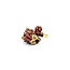 Ring Leopard Red Enamel & Emerald Eyes 18ky 15x18mm Sz8 19.1g 225010109