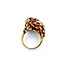 Ring Leopard Red Enamel & Emerald Eyes 18ky 15x18mm Sz8 19.1g 225010109