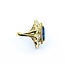 Ring Channel & Prong Set Double Halo 2.70ctw Round & Baguette Diamonds 2.16ct Blue GIA Sapphire 14ky Sz7 13.8g 225010105