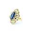 Ring Channel & Prong Set Double Halo 2.70ctw Round & Baguette Diamonds 2.16ct Blue GIA Sapphire 14ky Sz7 13.8g 225010105