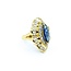 Ring Channel & Prong Set Double Halo 2.70ctw Round & Baguette Diamonds 2.16ct Blue GIA Sapphire 14ky Sz7 13.8g 225010105