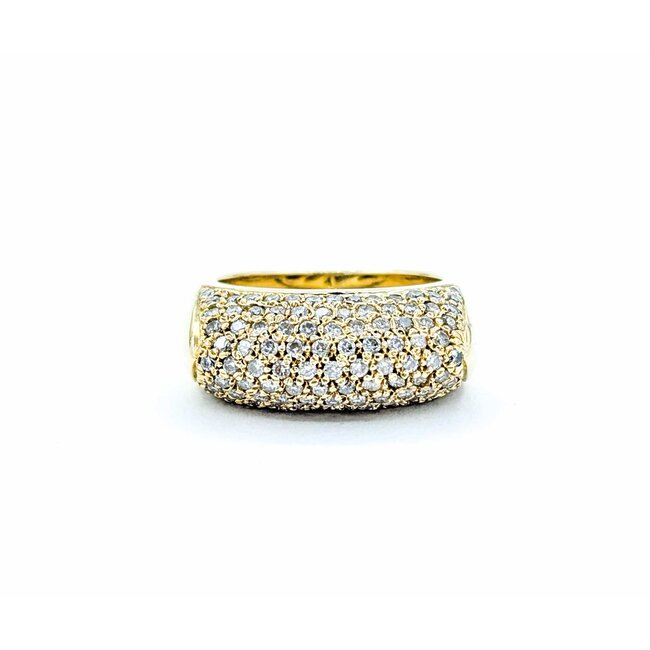 Ring Pave .53ctw Round Diamonds 14ky 9mm Sz7 10.72g 225010128