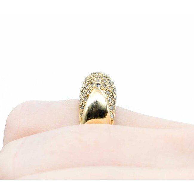 Ring Pave .53ctw Round Diamonds 14ky 9mm Sz7 10.72g 225010128