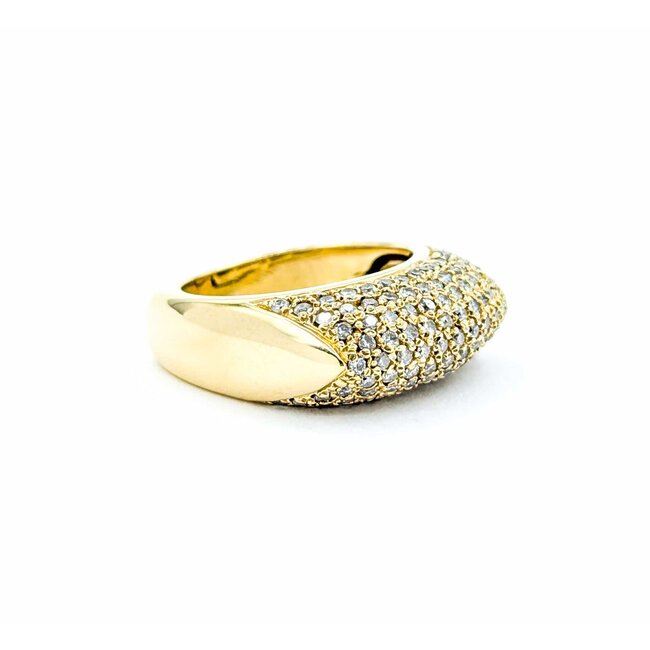 Ring Pave .53ctw Round Diamonds 14ky 9mm Sz7 10.72g 225010128