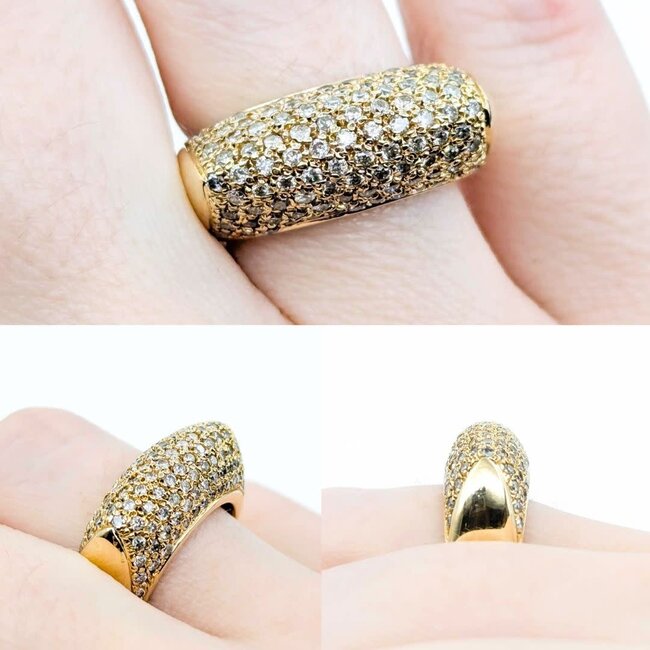 Ring Pave .53ctw Round Diamonds 14ky 9mm Sz7 10.72g 225010128