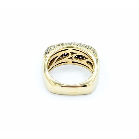 Ring Pave .53ctw Round Diamonds 14ky 9mm Sz7 10.72g 225010128