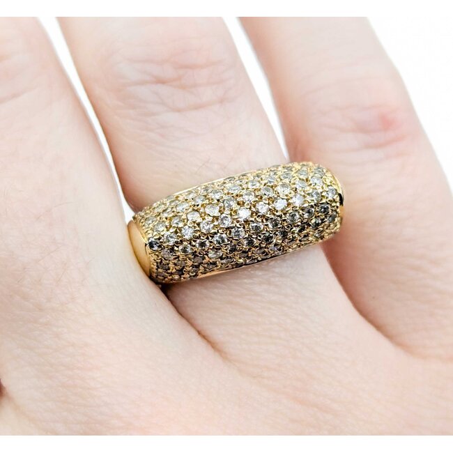 Ring Pave .53ctw Round Diamonds 14ky 9mm Sz7 10.72g 225010128