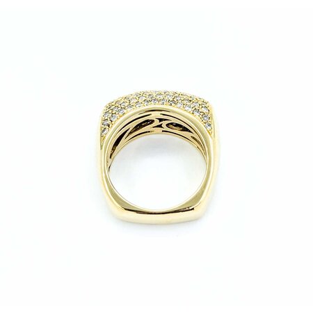 Ring Pave .53ctw Round Diamonds 14ky 9mm Sz7 10.72g 225010128