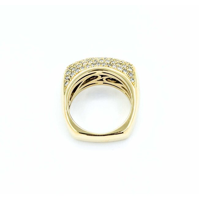 Ring Pave .53ctw Round Diamonds 14ky 9mm Sz7 10.72g 225010128