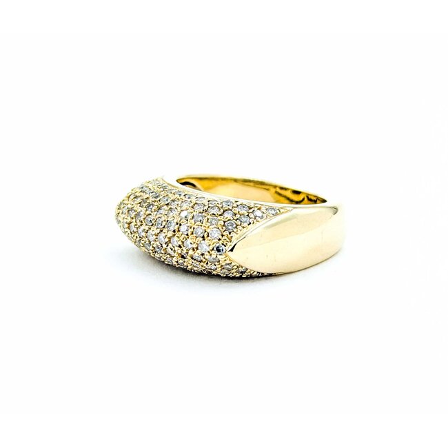 Ring Pave .53ctw Round Diamonds 14ky 9mm Sz7 10.72g 225010128