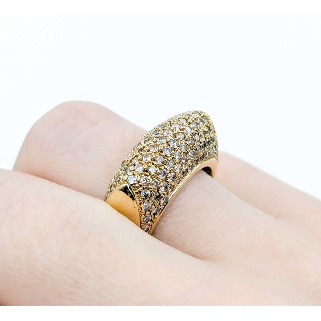 Ring Pave .53ctw Round Diamonds 14ky 9mm Sz7 10.72g 225010128
