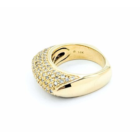 Ring Pave .53ctw Round Diamonds 14ky 9mm Sz7 10.72g 225010128