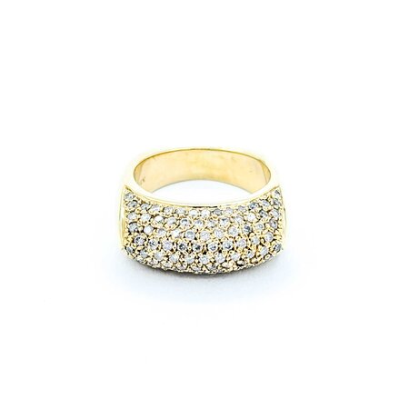 Ring Pave .53ctw Round Diamonds 14ky 9mm Sz7 10.72g 225010128
