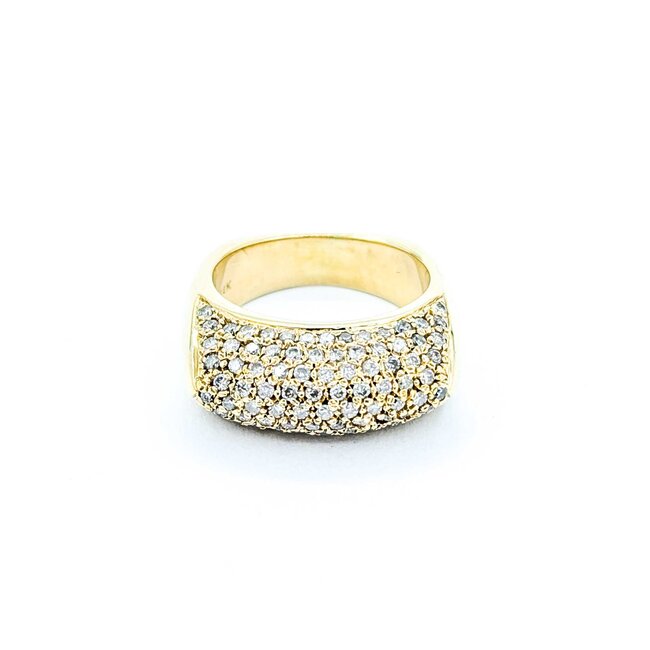 Ring Pave .53ctw Round Diamonds 14ky 9mm Sz7 10.72g 225010128