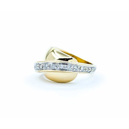 Ring Crossover 0.25ctw Round Diamonds 14ky 12mm Sz8 10.15g 225010127