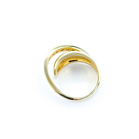 Ring Crossover 0.25ctw Round Diamonds 14ky 12mm Sz8 10.15g 225010127