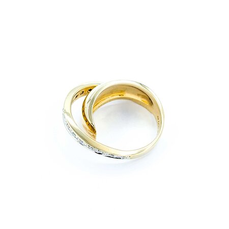 Ring Crossover 0.25ctw Round Diamonds 14ky 12mm Sz8 10.15g 225010127