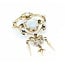 Brooch Heart, Crown, Spikes 7.50ct Opal 1.00ctw Sapphires 14ky 3x2.75" 15.52g 225010087