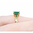 Ring Sky Dog Design 1.35ctw Emerald 14ky 7x9mm Sz5 3.6g 225010069