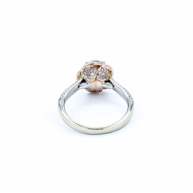 Ring Flower Motif .92ct Round (Center) Diamond .50ctw Diamonds 14ktt 11x11 sz7 5.3 225010047