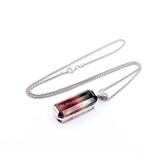  Pendant .05ctw Round Diamonds 34.54ct Bi-Color Green, Pink) Tourmaline 900pt 1.5x.4" 18" 17.62g 225010081