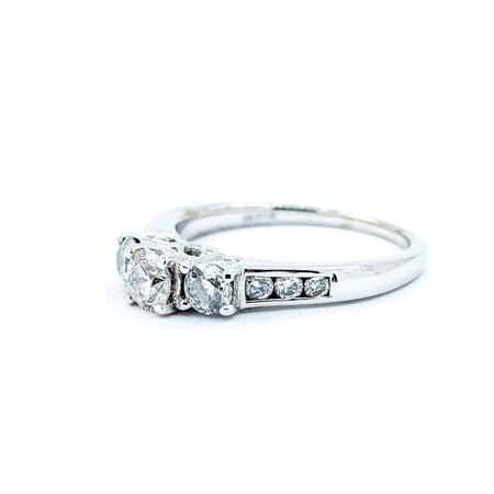 Ring 3-stone 1.0ctw Diamond Diamonds 14kw 4.3mm sz7 3.13g 225010049