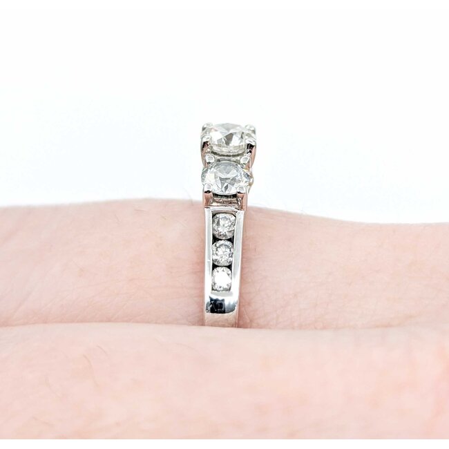 Ring 3-stone 1.0ctw Diamond Diamonds 14kw 4.3mm sz7 3.13g 225010049