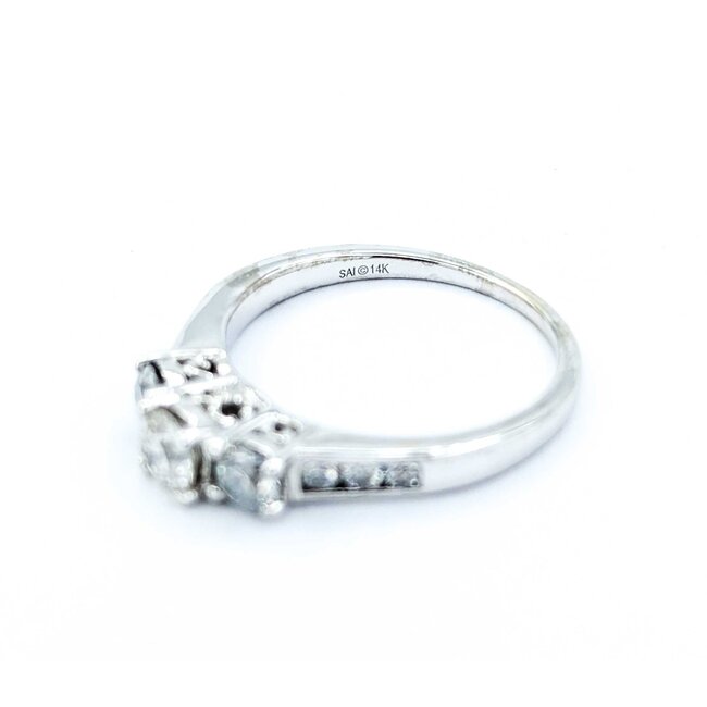 Ring 3-stone 1.0ctw Diamond Diamonds 14kw 4.3mm sz7 3.13g 225010049