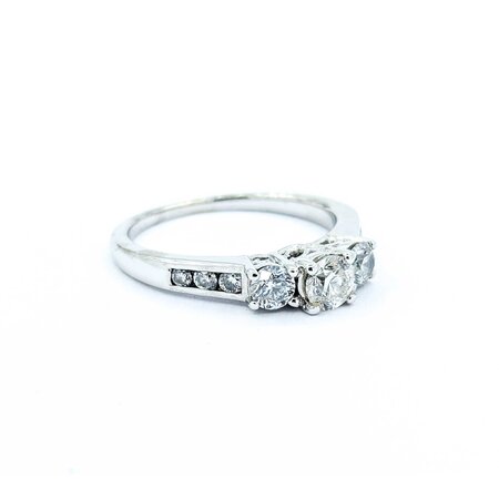 Ring 3-stone 1.0ctw Diamond Diamonds 14kw 4.3mm sz7 3.13g 225010049