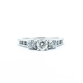 Ring 3-stone 1.0ctw Diamond Diamonds 14kw 4.3mm sz7 3.13g 225010049