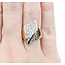 Ring Asymmetric Pave 1.30ctw Round Diamonds 14ky 22.5mm Sz6.5 8.8g 225010115