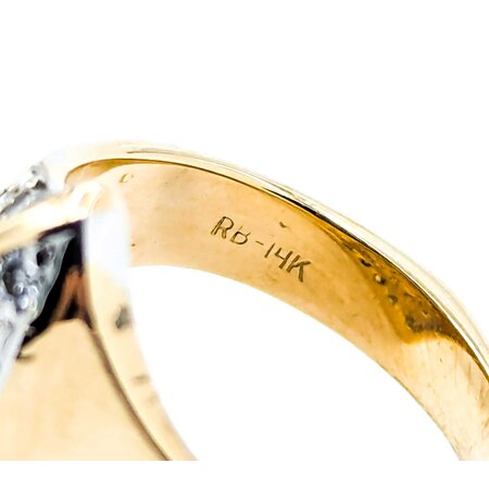 Ring Asymmetric Pave 1.30ctw Round Diamonds 14ky 22.5mm Sz6.5 8.8g 225010115