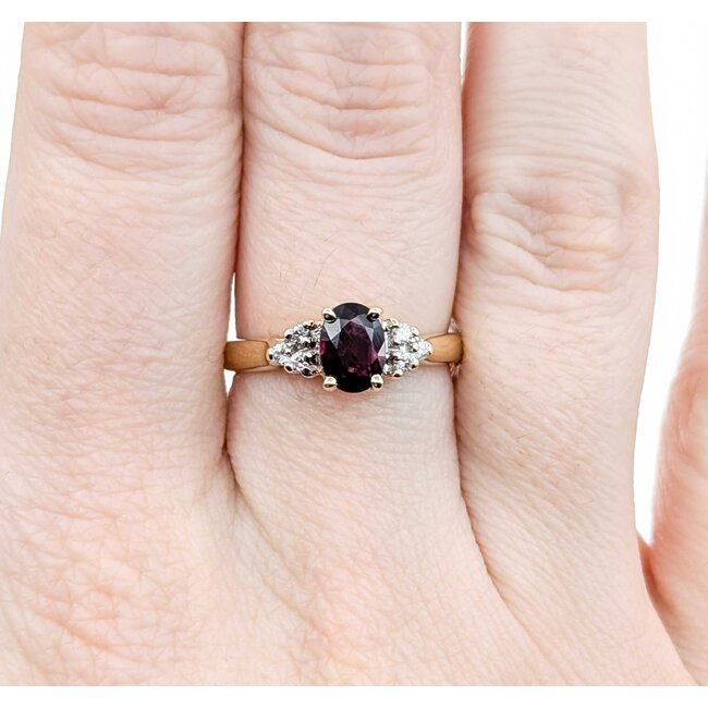 Ring .06ctw Round Diamonds .83ct Ruby 14ky 7mm Sz6.5 3.54g 225010070