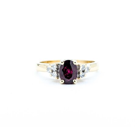 Ring .06ctw Round Diamonds .83ct Ruby 14ky 7mm Sz6.5 3.54g 225010070