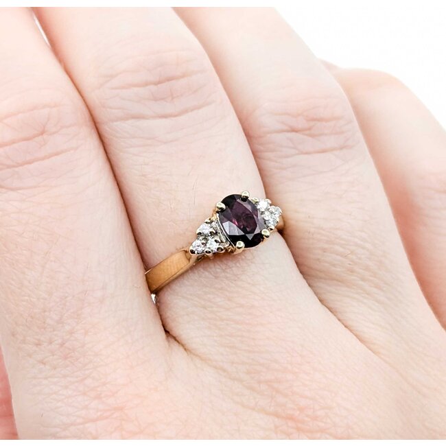 Ring .06ctw Round Diamonds .83ct Ruby 14ky 7mm Sz6.5 3.54g 225010070