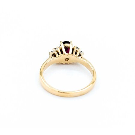 Ring .06ctw Round Diamonds .83ct Ruby 14ky 7mm Sz6.5 3.54g 225010070